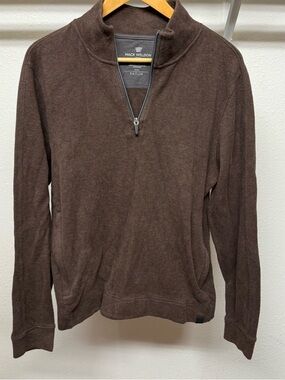 Mack Weldon Brown Half-Zip Pullover Sweater